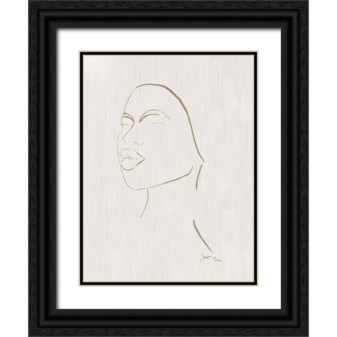 Portrait Sketch II Black Ornate Wood Framed Art Print with Double Matting by Tava Studios
