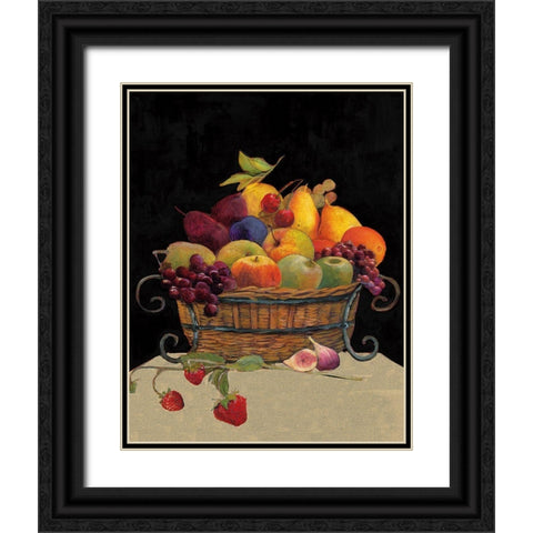 Fruit Basket I Black Ornate Wood Framed Art Print with Double Matting by Olson, Charlene