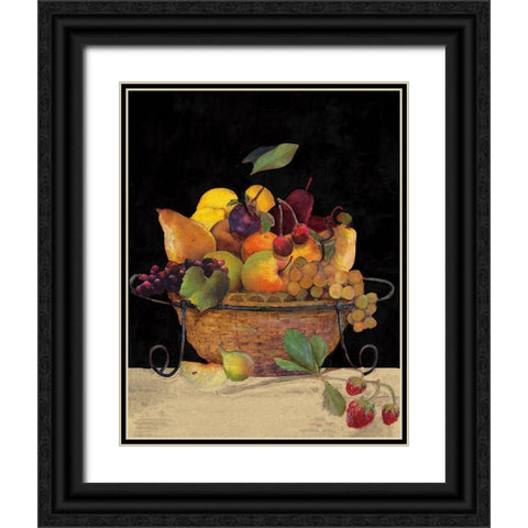 Fruit Basket II Black Ornate Wood Framed Art Print with Double Matting by Olson, Charlene