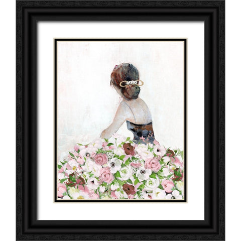 Floral Contemplation II Black Ornate Wood Framed Art Print with Double Matting by Tava Studios