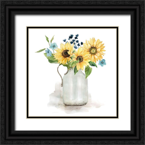 Sunflower Day I Black Ornate Wood Framed Art Print with Double Matting by Finn, Livi