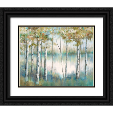 Aspen Lake Black Ornate Wood Framed Art Print with Double Matting by Nan