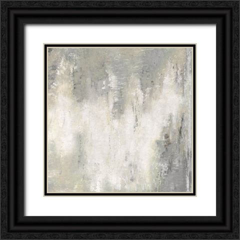 Misty Abstract Black Ornate Wood Framed Art Print with Double Matting by Tava Studios
