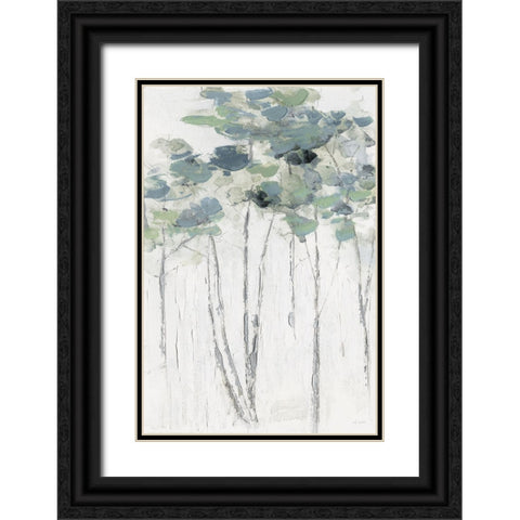Impasto Tree Line I Black Ornate Wood Framed Art Print with Double Matting by Swatland, Sally