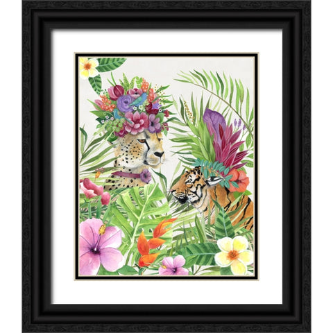 Jungle Royale I Black Ornate Wood Framed Art Print with Double Matting by Tava Studios