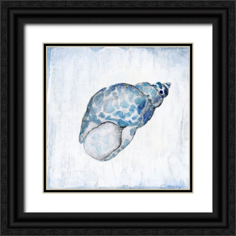 Blue Shell I Black Ornate Wood Framed Art Print with Double Matting by Tava Studios