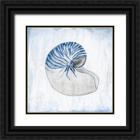 Blue Shell II Black Ornate Wood Framed Art Print with Double Matting by Tava Studios