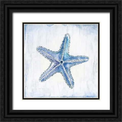 Blue Shell III Black Ornate Wood Framed Art Print with Double Matting by Tava Studios