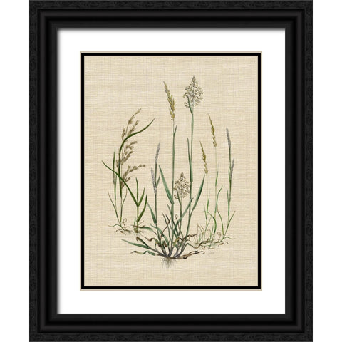 Linen Grasses I Black Ornate Wood Framed Art Print with Double Matting by Nan