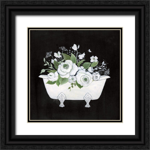 Charming Bath I Black Ornate Wood Framed Art Print with Double Matting by Tava Studios