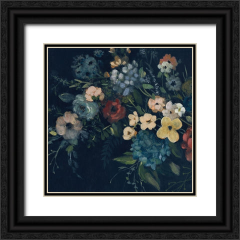 Vintage Navy Blossoms I Black Ornate Wood Framed Art Print with Double Matting by Robinson, Carol