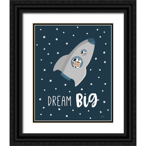 Cow in Space I Black Ornate Wood Framed Art Print with Double Matting by Carpentieri, Natalie