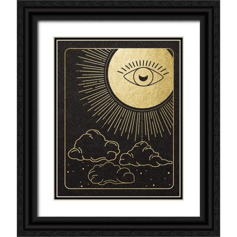 Celestial Eye Black Ornate Wood Framed Art Print with Double Matting by Santiago, Daniela