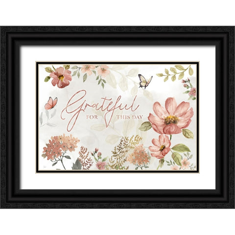 Summers Grateful Black Ornate Wood Framed Art Print with Double Matting by Nan