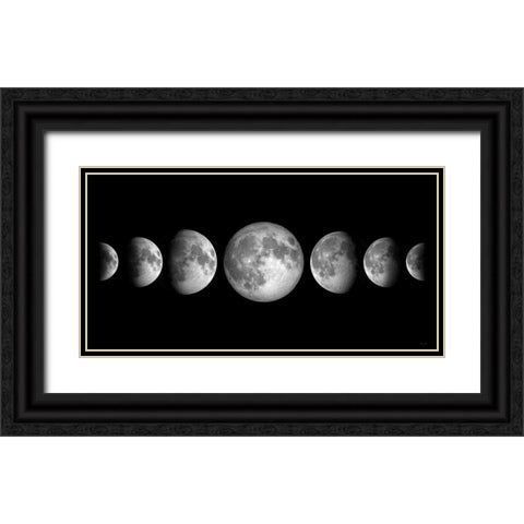 Lunar Phases Black Ornate Wood Framed Art Print with Double Matting by Santiago, Daniela