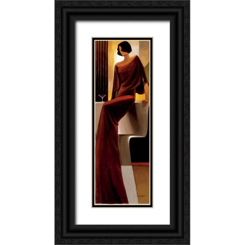 Poise Black Ornate Wood Framed Art Print with Double Matting by Mallett, Keith