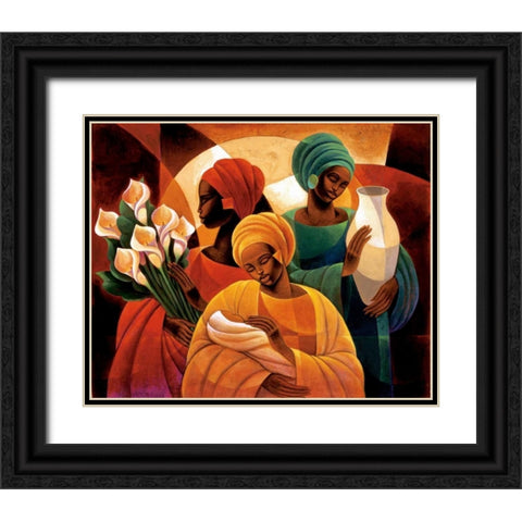 Caress Black Ornate Wood Framed Art Print with Double Matting by Mallett, Keith