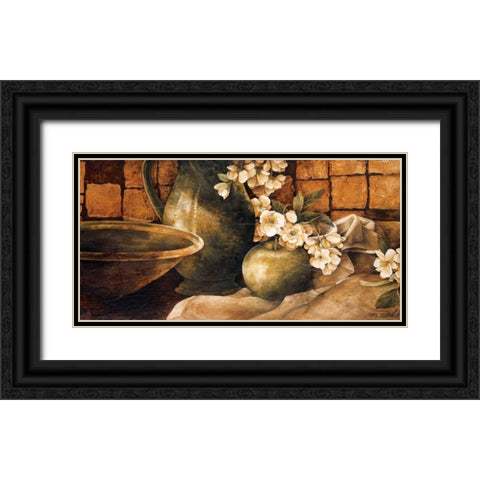 Tiled Still Life I Black Ornate Wood Framed Art Print with Double Matting by Thompson, Linda