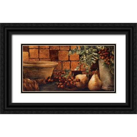 Tiled Still Life II Black Ornate Wood Framed Art Print with Double Matting by Thompson, Linda