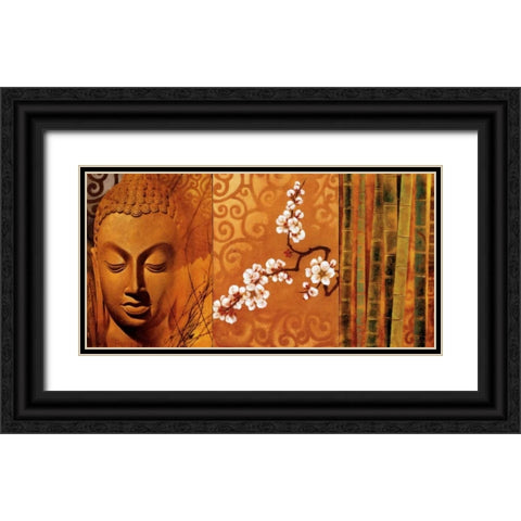 Buddha Panel I Black Ornate Wood Framed Art Print with Double Matting by Mallett, Keith