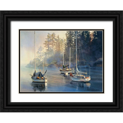 Serenity Black Ornate Wood Framed Art Print with Double Matting by Holland, Kiff