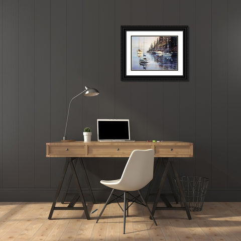 Tranquility Black Ornate Wood Framed Art Print with Double Matting by Holland, Kiff