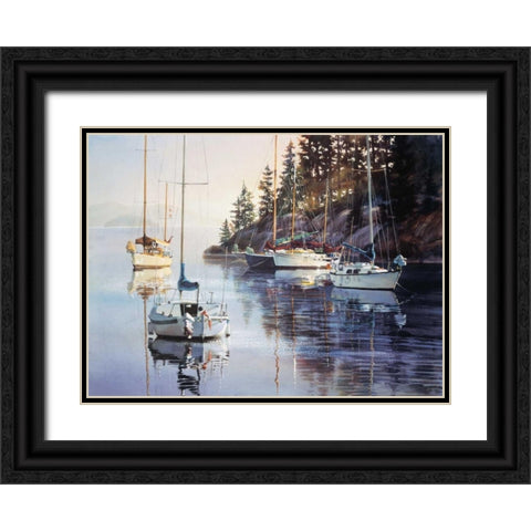 Tranquility Black Ornate Wood Framed Art Print with Double Matting by Holland, Kiff