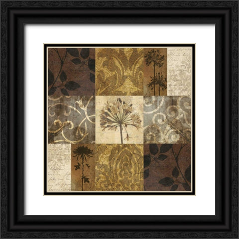 Floral and Still Life Nine Patch Black Ornate Wood Framed Art Print with Double Matting by Mallett, Keith