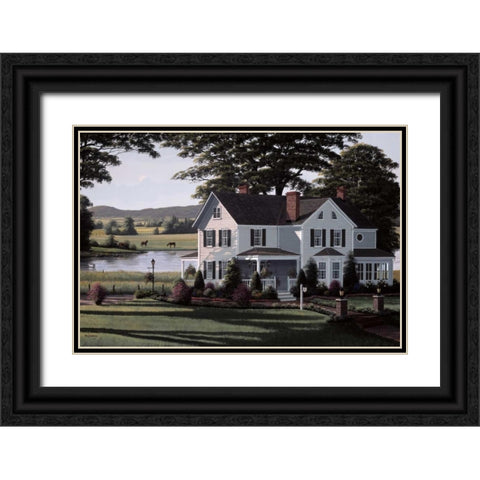 The Country Inn Black Ornate Wood Framed Art Print with Double Matting by Saunders, Bill