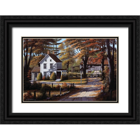 Rustling Leaves Black Ornate Wood Framed Art Print with Double Matting by Saunders, Bill