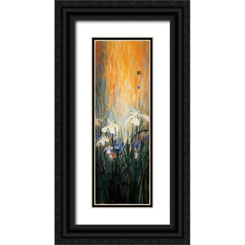 Golden Winged Garden I Black Ornate Wood Framed Art Print with Double Matting by Li-Leger, Don