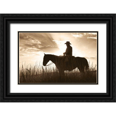 Days End Black Ornate Wood Framed Art Print with Double Matting by Caro, Wendy