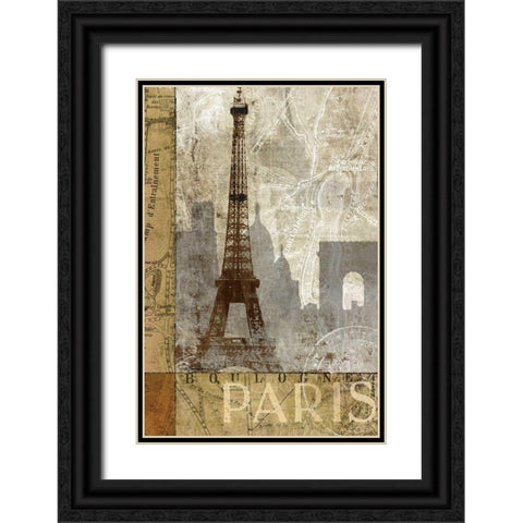 April in Paris Black Ornate Wood Framed Art Print with Double Matting by Mallett, Keith