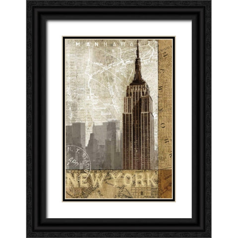 Autumn in New York Black Ornate Wood Framed Art Print with Double Matting by Mallett, Keith