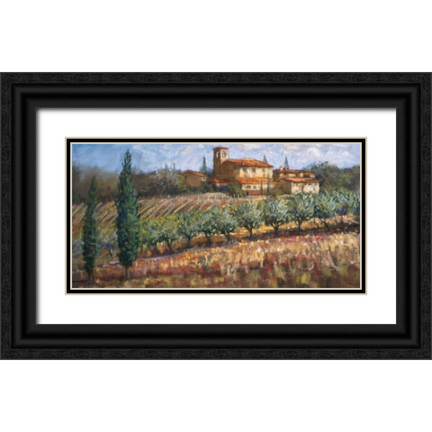 Tuscan Olives Black Ornate Wood Framed Art Print with Double Matting by Surridge, Malcolm
