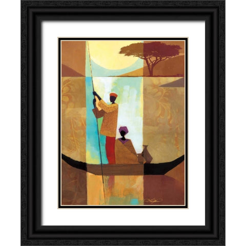 On the River II Black Ornate Wood Framed Art Print with Double Matting by Mallett, Keith