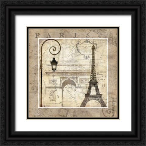 Paris Holiday Black Ornate Wood Framed Art Print with Double Matting by Mallett, Keith