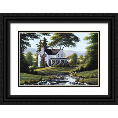 Serenity Black Ornate Wood Framed Art Print with Double Matting by Saunders, Bill