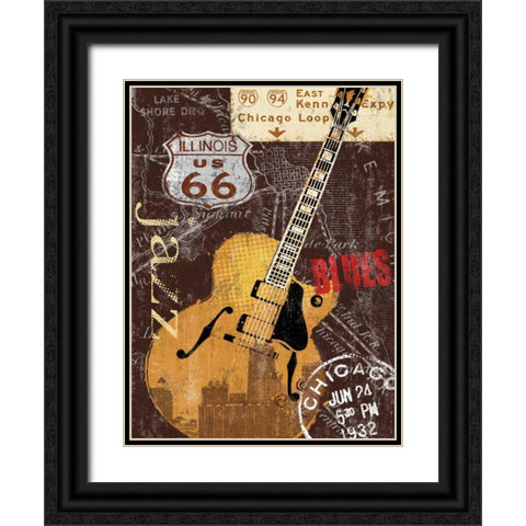 Chi-town Black Ornate Wood Framed Art Print with Double Matting by Mallett, Keith