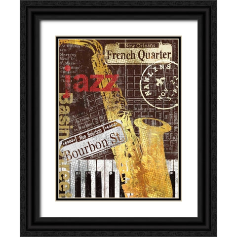 Nawlins Black Ornate Wood Framed Art Print with Double Matting by Mallett, Keith