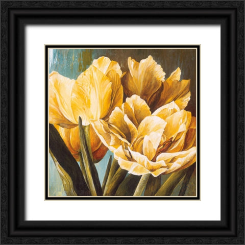 Floral Radiance II Black Ornate Wood Framed Art Print with Double Matting by Thompson, Linda