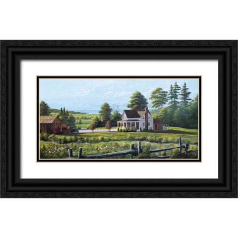 Hanging Basket Black Ornate Wood Framed Art Print with Double Matting by Saunders, Bill