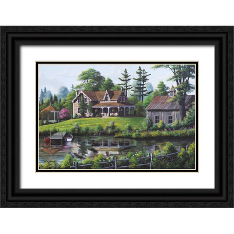Reflections of Spring Black Ornate Wood Framed Art Print with Double Matting by Saunders, Bill