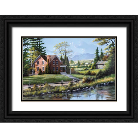 Fields of Gold and Green Black Ornate Wood Framed Art Print with Double Matting by Saunders, Bill