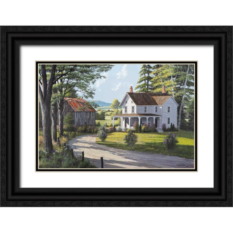 Old Friends Black Ornate Wood Framed Art Print with Double Matting by Saunders, Bill