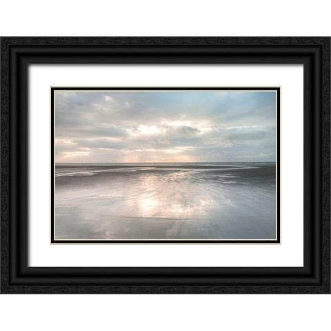 Silver Sands Black Ornate Wood Framed Art Print with Double Matting by Frank, Assaf