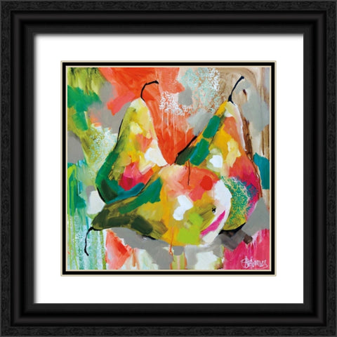Sunlit Pears Black Ornate Wood Framed Art Print with Double Matting by Brooks, Amanda J.