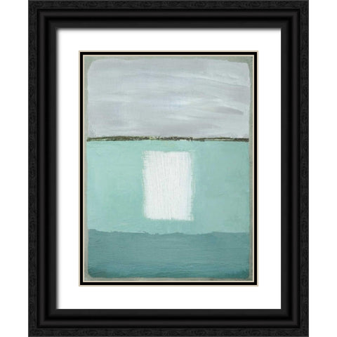 Azure Blue II Black Ornate Wood Framed Art Print with Double Matting by Gold, Caroline