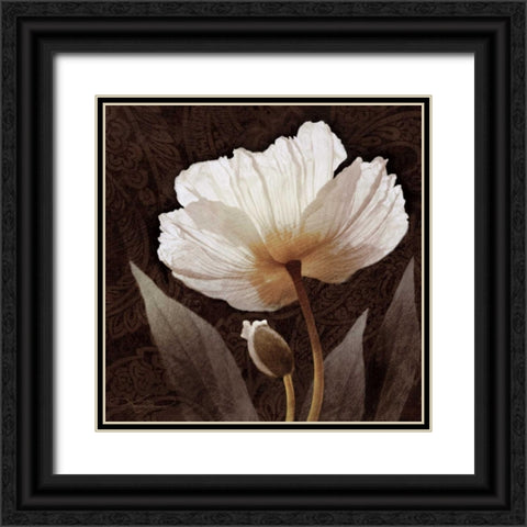Paisley Poppy I Black Ornate Wood Framed Art Print with Double Matting by Mallett, Keith