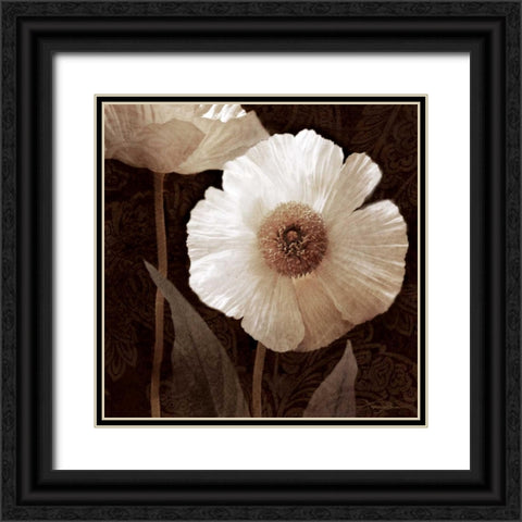 Paisley Poppy II Black Ornate Wood Framed Art Print with Double Matting by Mallett, Keith